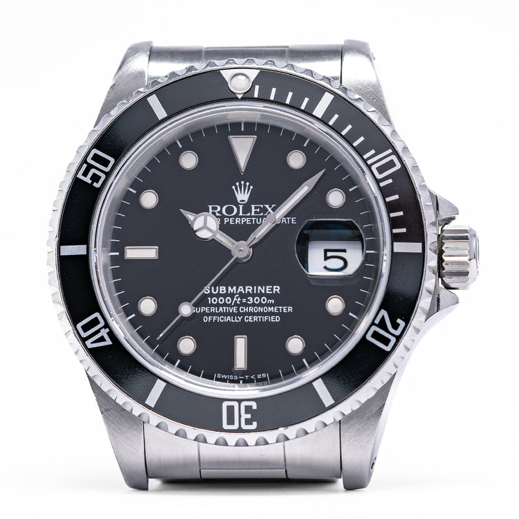 1990 Rolex Submariner Date 16610 Box & Papers + Rolex Service