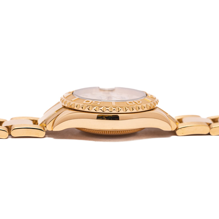 1996 Rolex Ladies Yacht-Master 18ct Gold Mother of Pearl Diamond Dial 69628