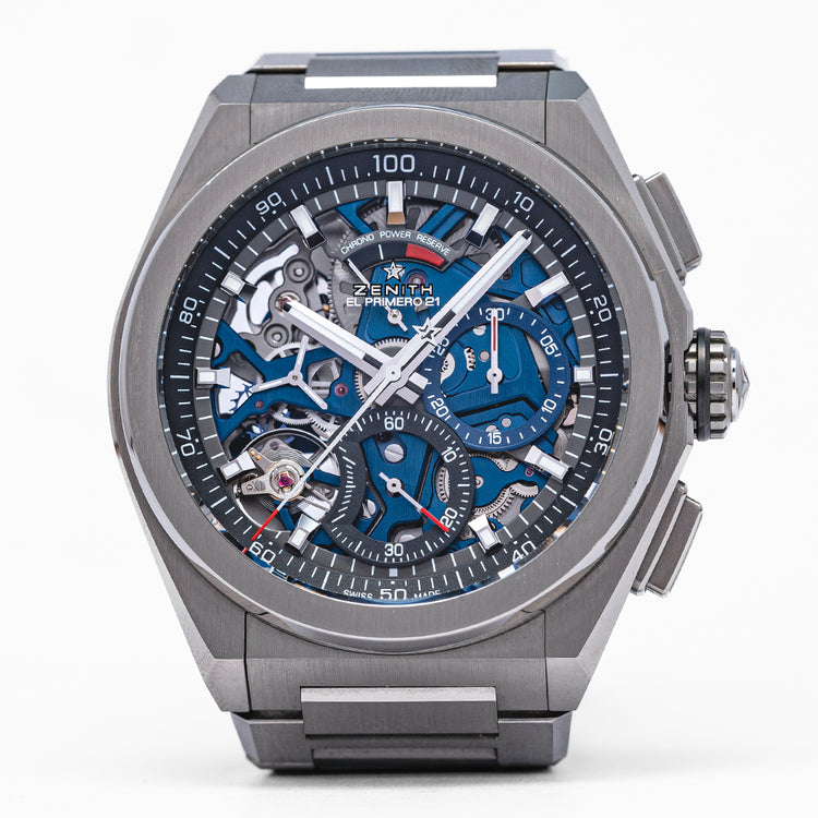 2020 Zenith Defy El Primero 21 Titanium Blue on Bracelet