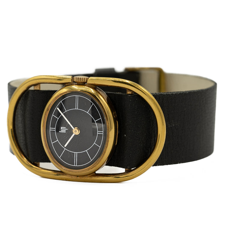 Rare 1970s LIP Manually Wound Funky Gold Plated Case