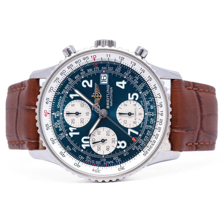 1990s Breitling Old Navitimer II Automatic Blue Arabic A13022