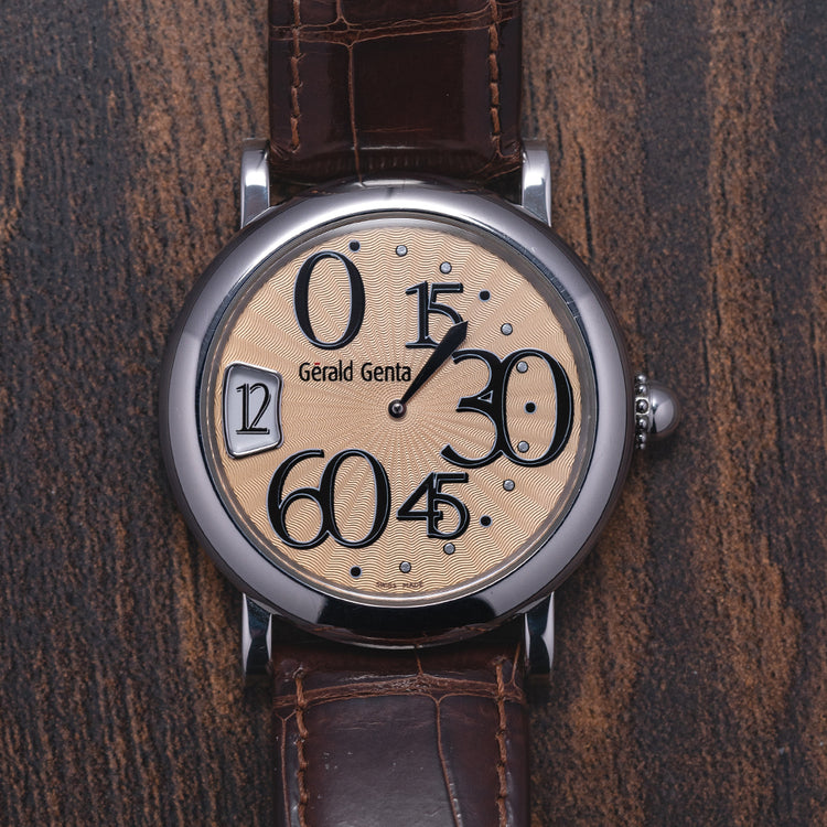 2004 Gerald Genta Jump Hour Retrograde REC.L.10 Box & Papers