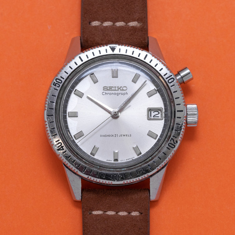 1965 Seiko Monopusher Chronograph Silver 5717-8990