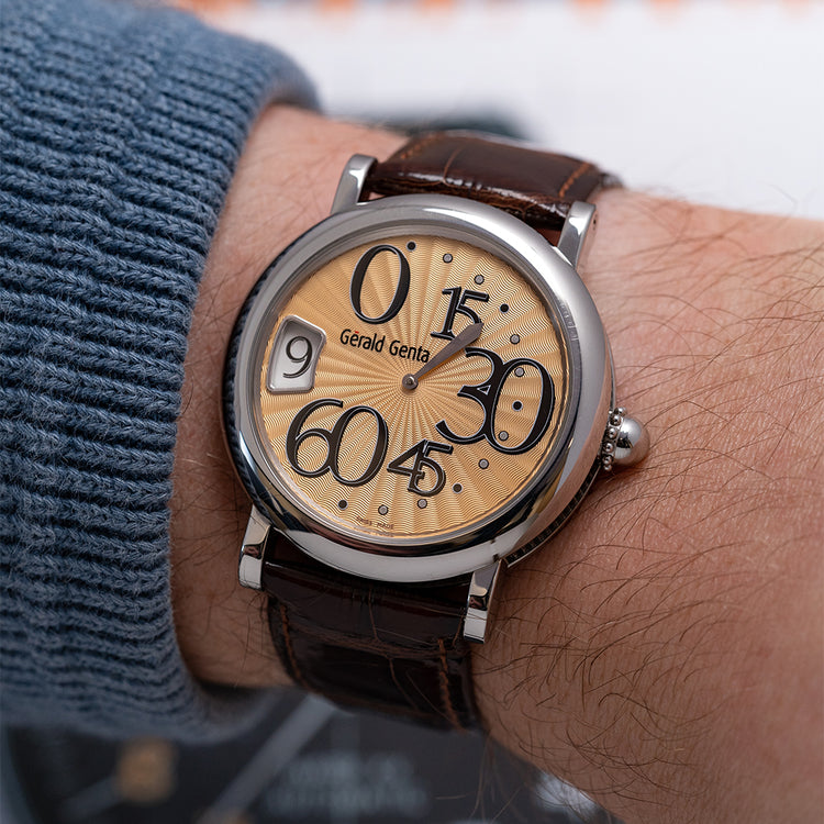 2004 Gerald Genta Jump Hour Retrograde REC.L.10 Box & Papers