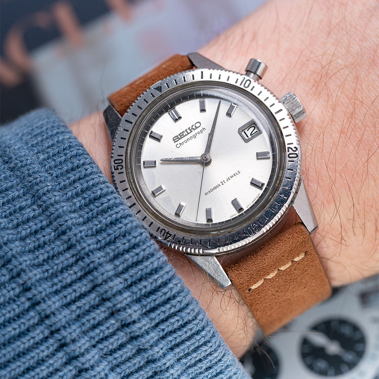 1965 Seiko Monopusher Chronograph Silver 5717-8990