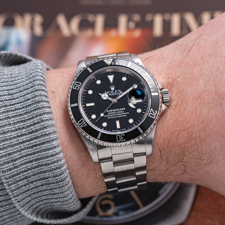 1990 Rolex Submariner Date 16610 Box & Papers + Rolex Service