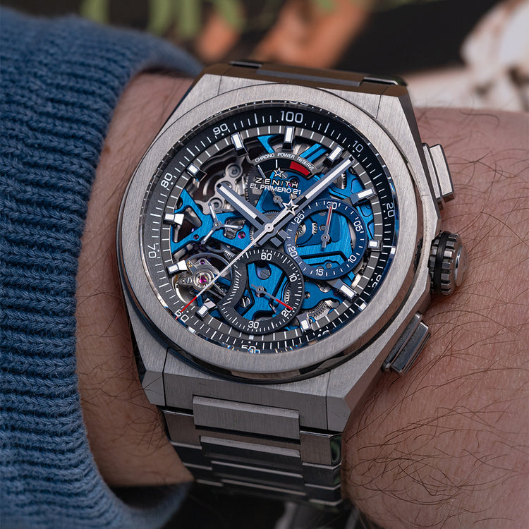 2020 Zenith Defy El Primero 21 Titanium Blue on Bracelet