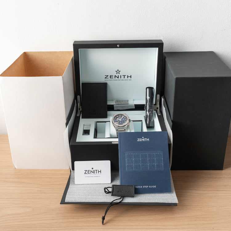 2020 Zenith Defy El Primero 21 Titanium Blue on Bracelet