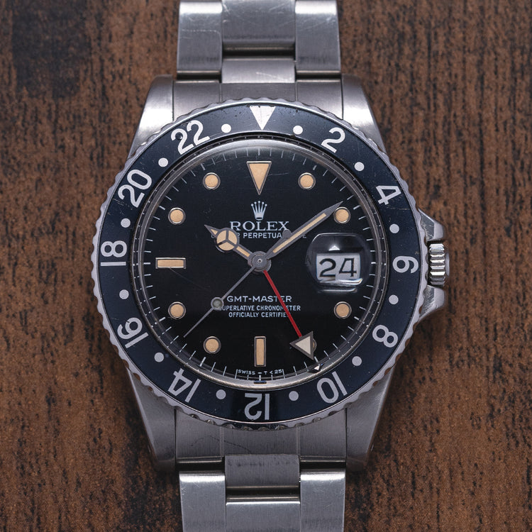 1984 Rolex GMT-Master Black Bezel Tritium 16750