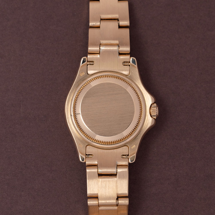 1996 Rolex Ladies Yacht-Master 18ct Gold Mother of Pearl Diamond Dial 69628