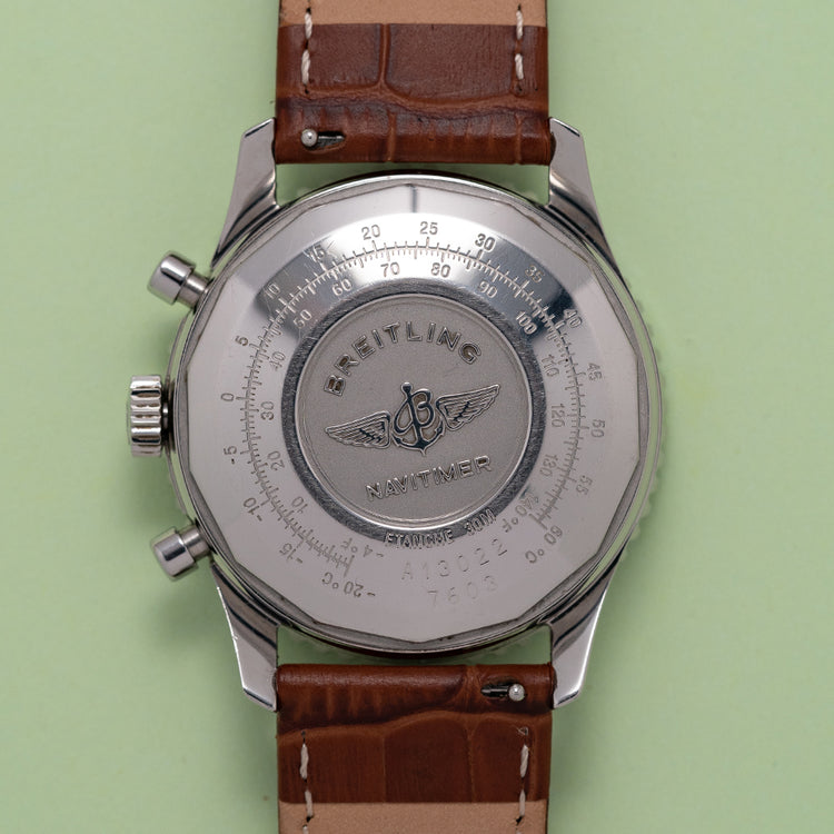 1990s Breitling Old Navitimer II Automatic Blue Arabic A13022