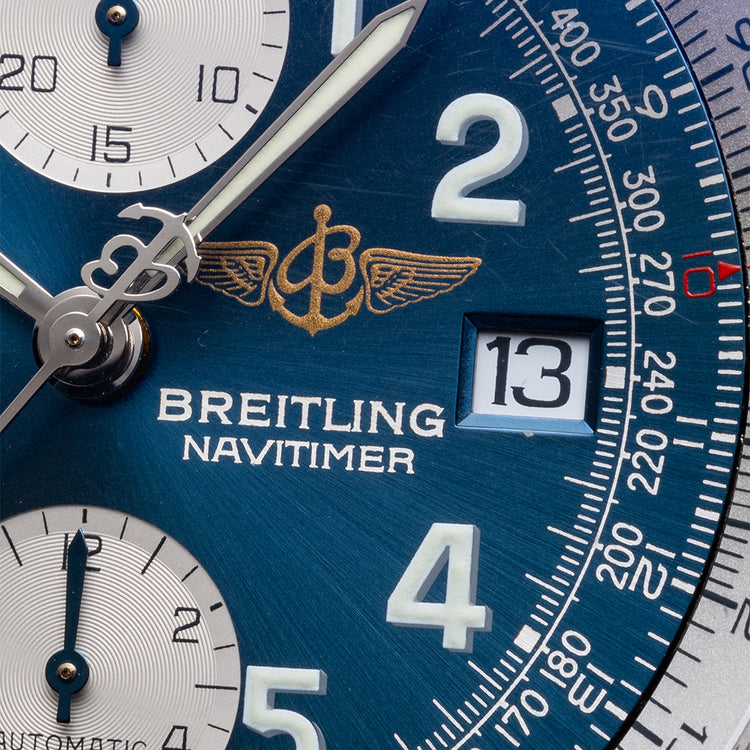 1990s Breitling Old Navitimer II Automatic Blue Arabic A13022