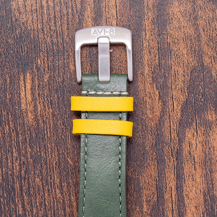 2025 AVI-8 Flyboy Airmaster GMT Fuselage Green 40mm