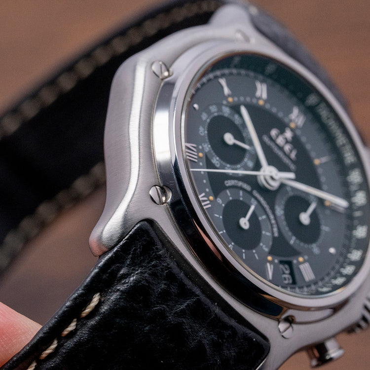 Near NOS 1996 Ebel Le Modulor Chronograph Black 9137241