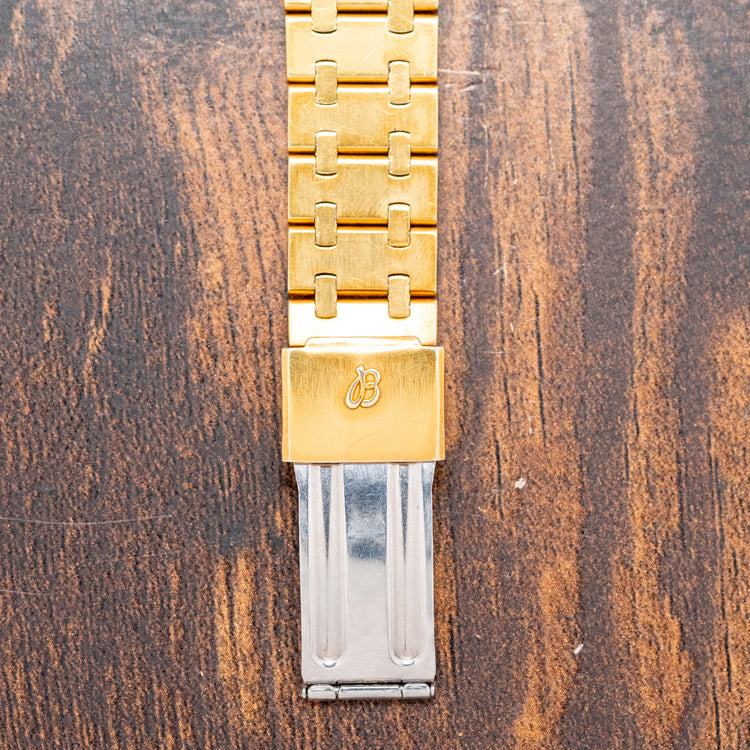 1980s Breitling Tabarly Blue Dial Full Gold Plated on Bracelet 35mm