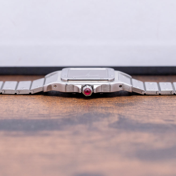 1980s Cartier Santos Carrée Burgundy Lacquer Dial 2960