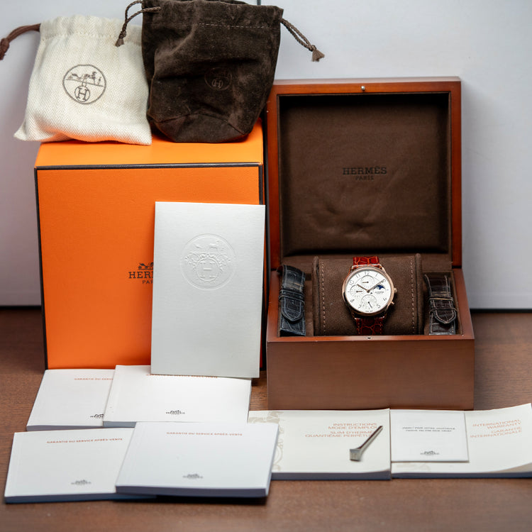 2016 Hermès Slim d'Hermès Quantieme Perpetuel Rose Gold CA3.870
