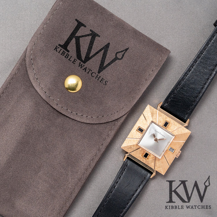 1960s Girard-Perregaux 18ct Pink Gold Square Art Deco Auto