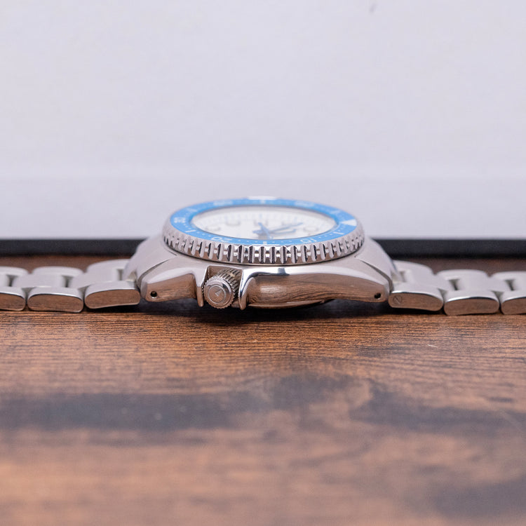 2020 Islander Automatic Dive Watch White & Blue 38mm #ISL-25