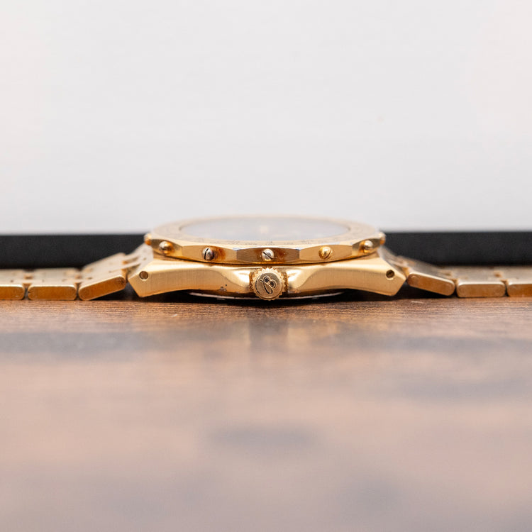 1980s Breitling Tabarly Blue Dial Full Gold Plated on Bracelet 35mm
