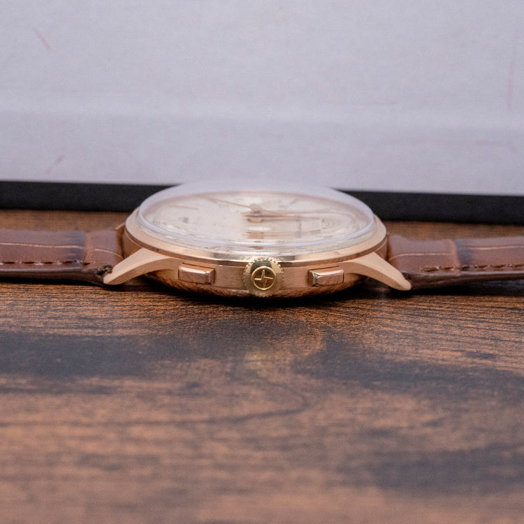 1950s Zenith 'Stellina' 18ct Pink Gold 37mm Oversized 156 D