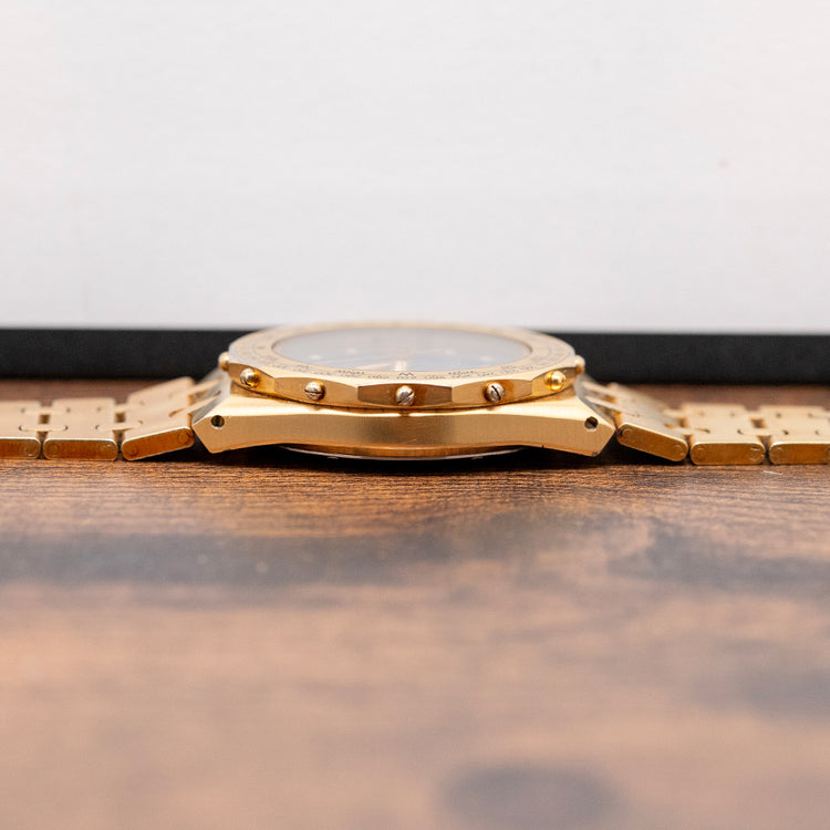 1980s Breitling Tabarly Blue Dial Full Gold Plated on Bracelet 35mm