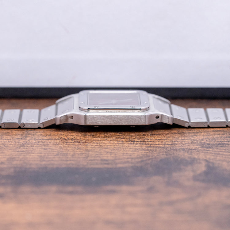 1980s Cartier Santos Carrée Burgundy Lacquer Dial 2960