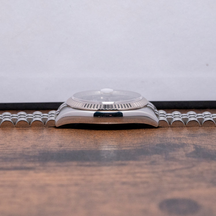 2010s Rolex Datejust 36mm Black Roman Dial Fluted 116234