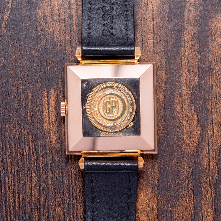 1960s Girard-Perregaux 18ct Pink Gold Square Art-Deco Auto
