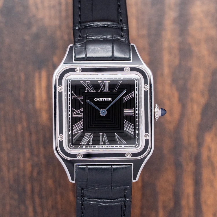2023 Cartier Santos Dumont Black Lacquer Mechanical WSSA0046