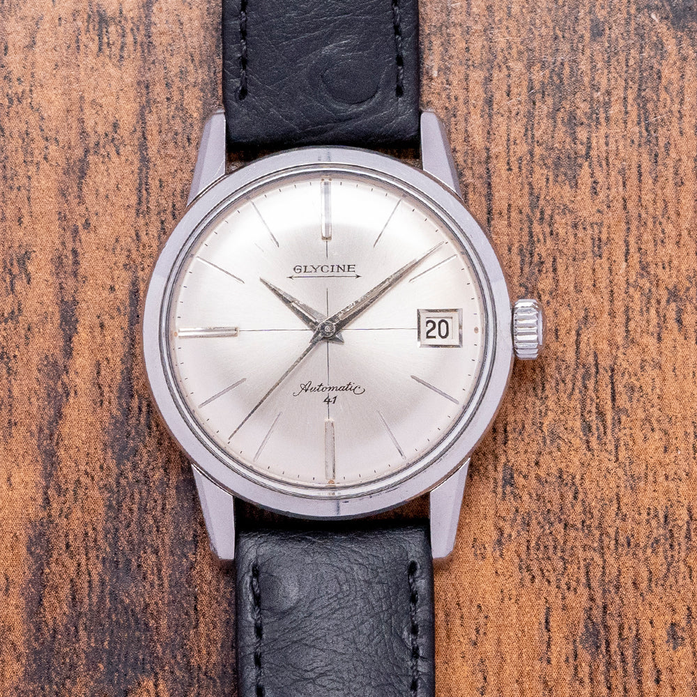 1950s Glycine Automatic 41 ETA 2452 Date Crosshair Dial 34mm ...