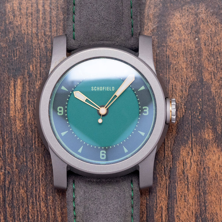 2020 Schofield Strange Lights Not Quite Green Titanium 44mm