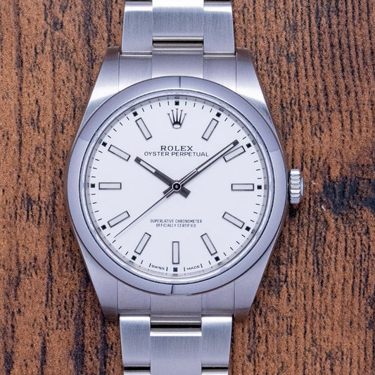2020 Rolex Oyster Perpetual 39mm White Dial 114300
