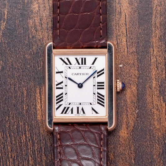 2020 Cartier Tank Solo Large 18ct Rose Gold Quartz 3167 27x34mm