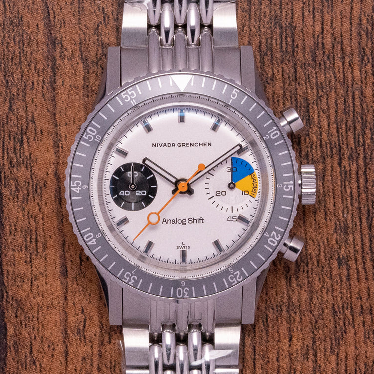 Unworn Nivada Grenchen x Analog:Shift Chronomaster 'Big Eye'