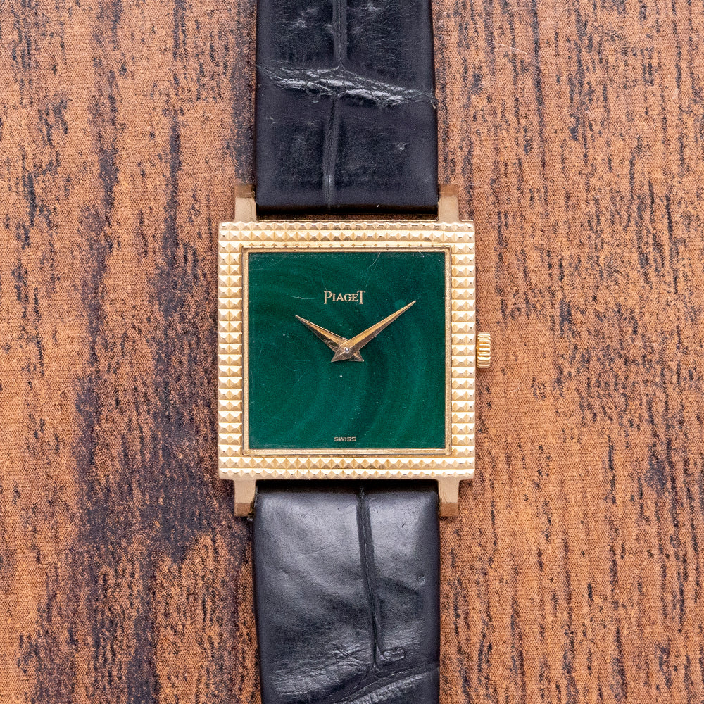 1980s Piaget Malachite Dial 'Tank' Cal 9P 23x30mm 9357