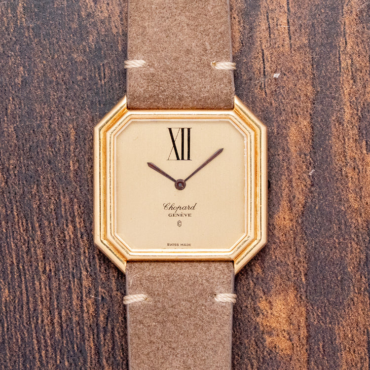 1980s Chopard Geneve 18ct Gold Stepped Case 31x32mm 2147