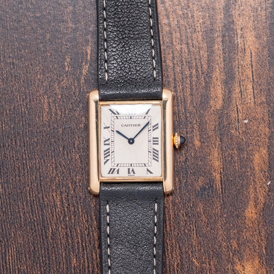 1990s Cartier Tank Louis Guilloche 18ct 96065 24x30mm