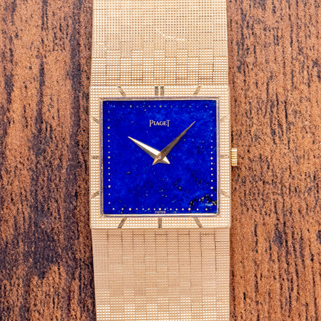 1970s Piaget Lapis Lazuli Dial 18ct Gold on Bracelet 935C4