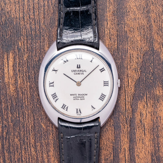 1970s Like-NOS Universal Geneve White Shadow Auto 35mm 866101