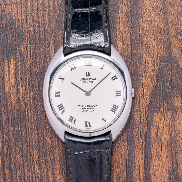 1970s Like-NOS Universal Geneve White Shadow Auto 35mm 866101