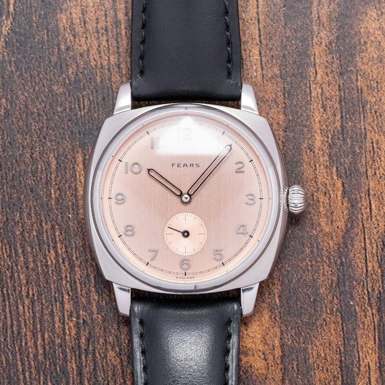 2021 Fears Brunswick Salmon Dial 38mm Exhibition Back