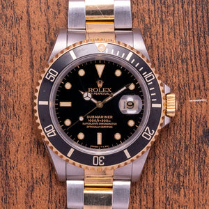 1991 Rolex Submariner Steel & Gold Black Dial/Bezel 16613