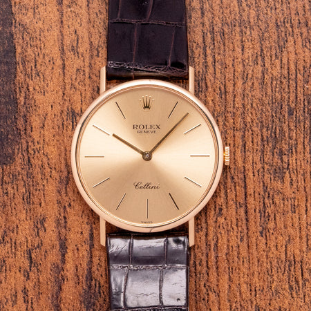 Unpolished 1990 Rolex Cellini 18ct Gold 5112/8 Box & Papers