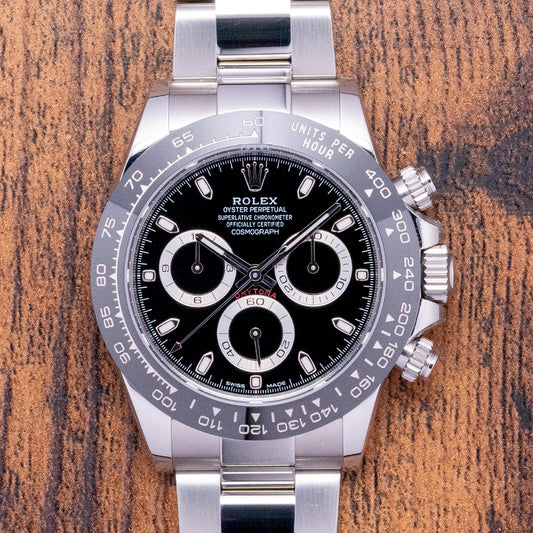 Partially-Stickered 2023 Rolex Daytona Black Dial Discontinued 116500LN