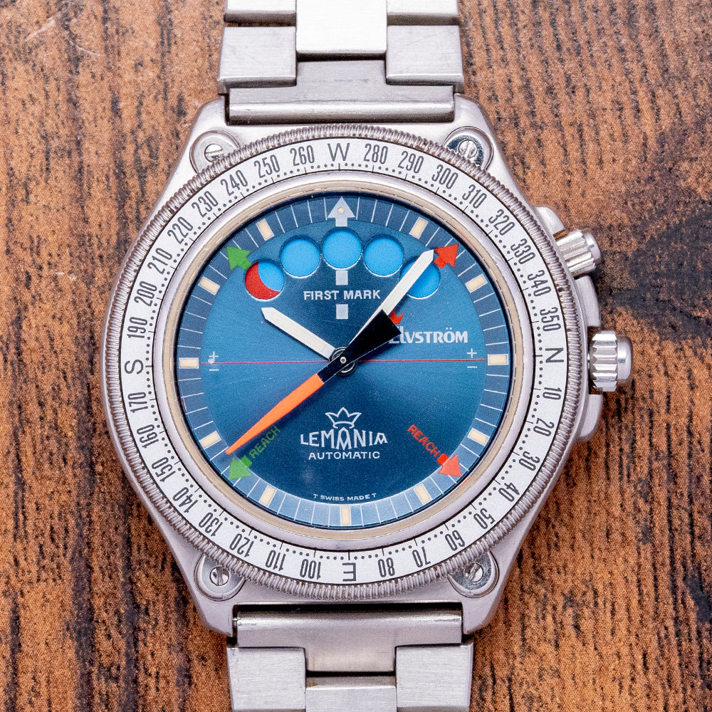 1990s Lemania Elvström Regatta Automatic Blue on Bracelet 8734