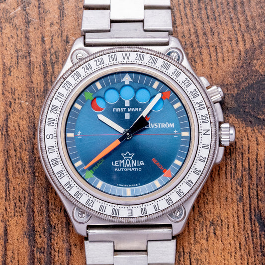 1990s Lemania Elvström Regatta Automatic Blue on Bracelet 8734