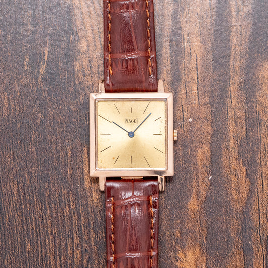 1960s Piaget 18ct Pink Gold Square Manual 25mm 901