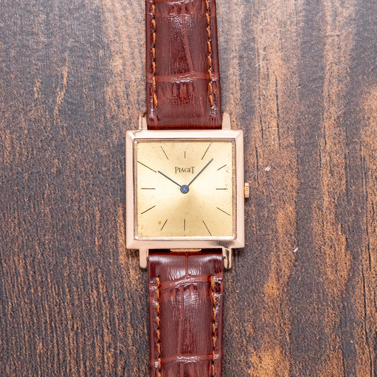 1960s Piaget 18ct Pink Gold Square Manual 25mm 901