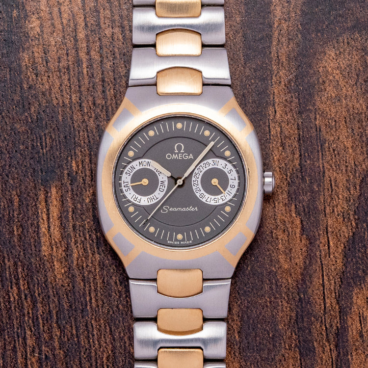 1986 Omega Seamaster Polaris Two-Tone Owl Dial on Bracelet 396.1022